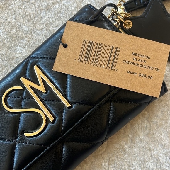 Brand New Steve Madden Chevron Quilted Trifold Wristlet Wallet Card Organizer - Picture 14 of 15